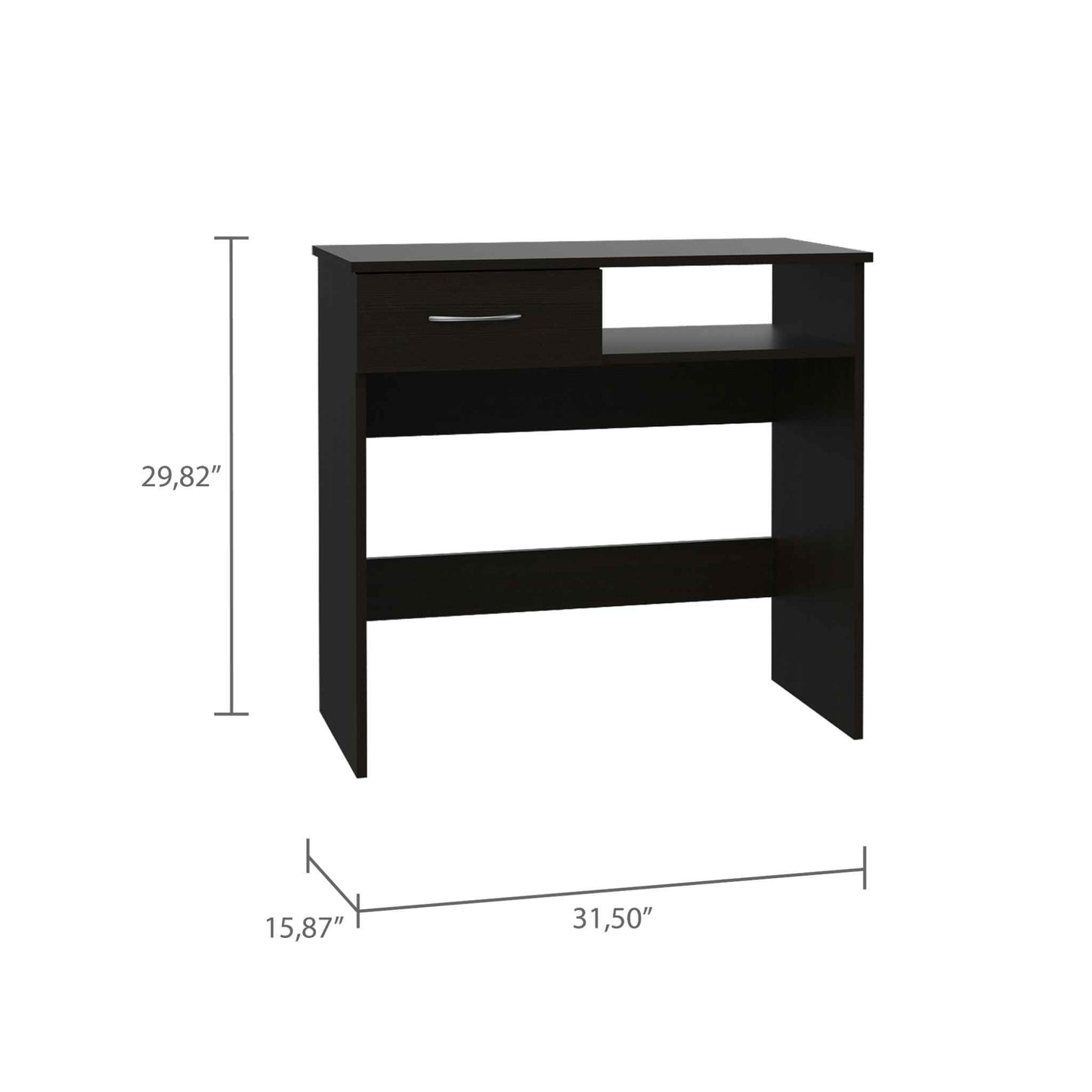 Mod Black Desk and Bookshelf Set By Homeroots | Desks | Modishstore - 3
