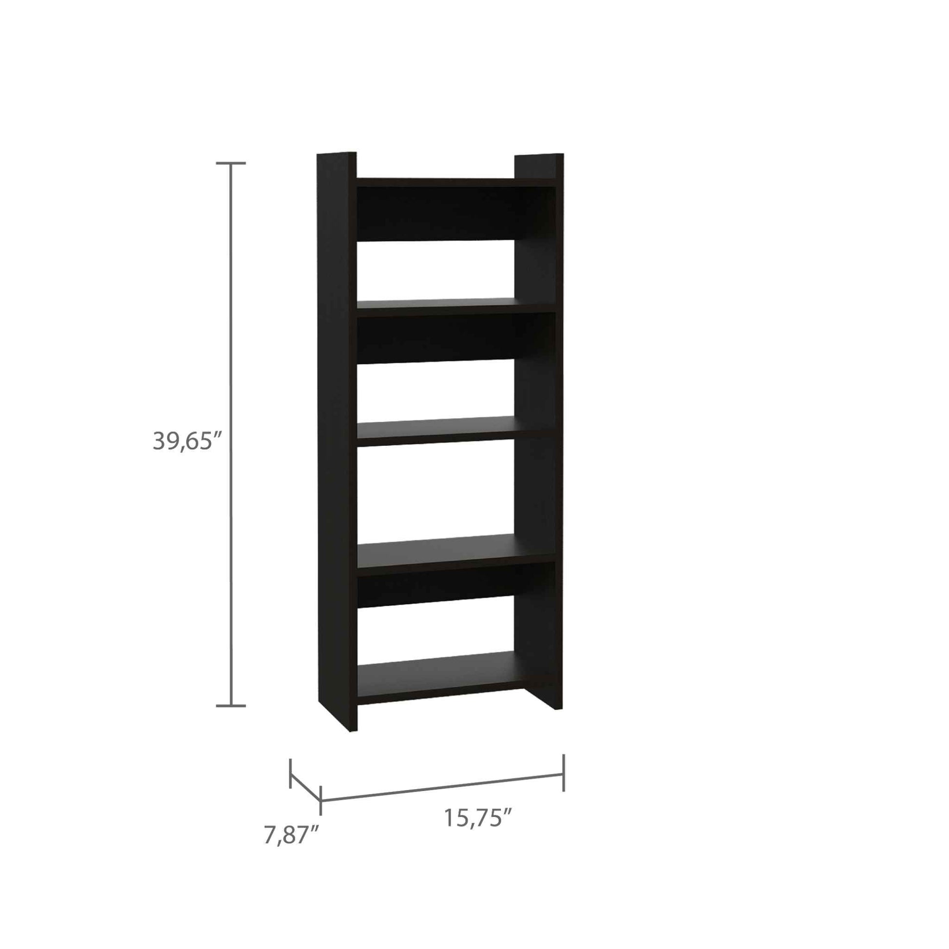 Mod Black Desk and Bookshelf Set By Homeroots | Desks | Modishstore - 4