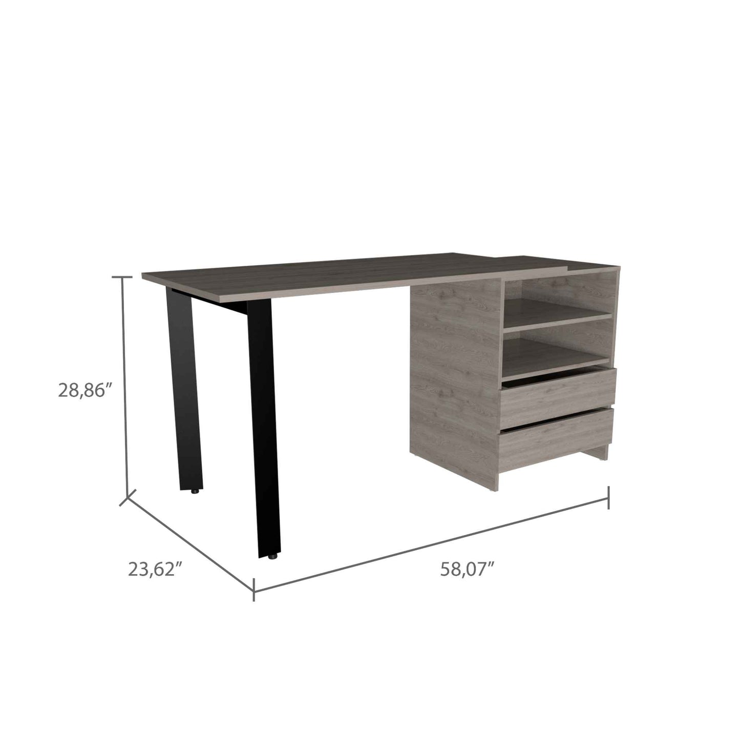 Light Gray Computer Desk By Homeroots - 403821 | Desks | Modishstore - 2