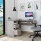 Thorpe Light Gray L Shaped Computer Desk By Homeroots | Desks | Modishstore - 3