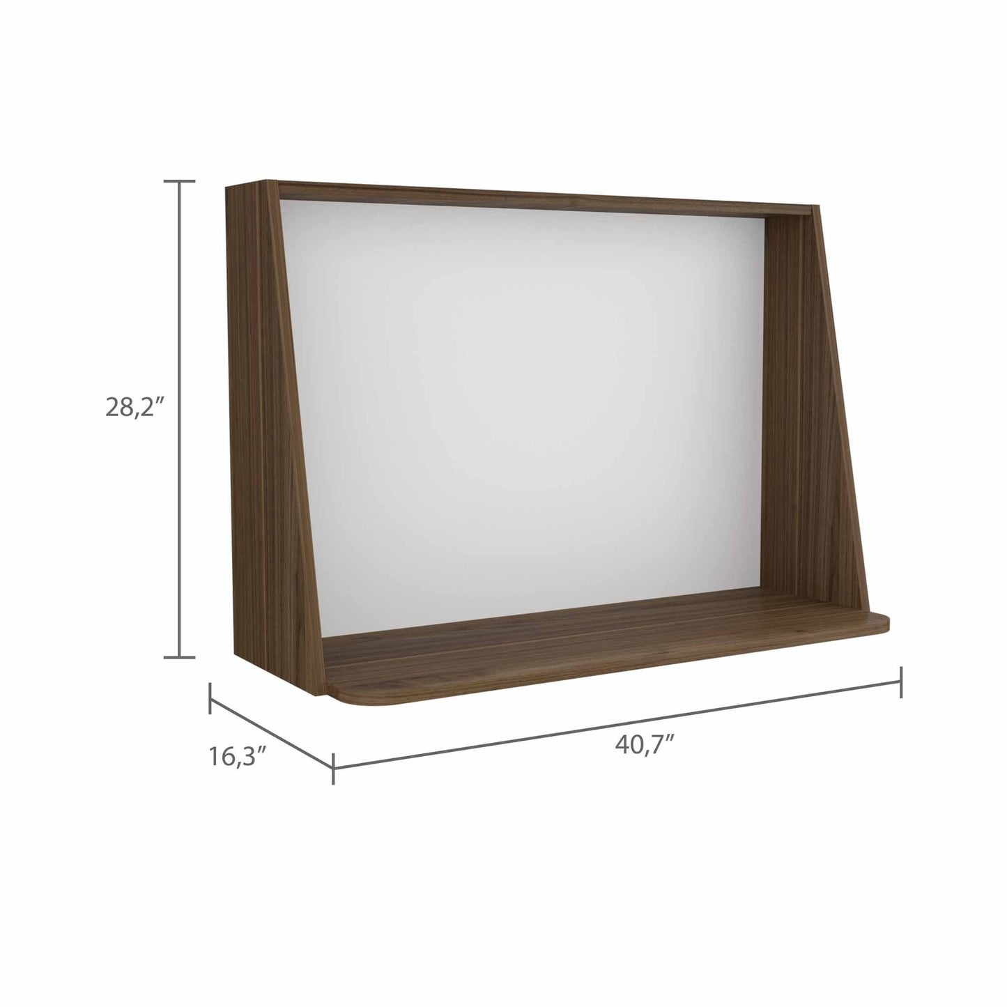 Contempo Mahogany and White Wall Desk By Homeroots | Desks | Modishstore - 2