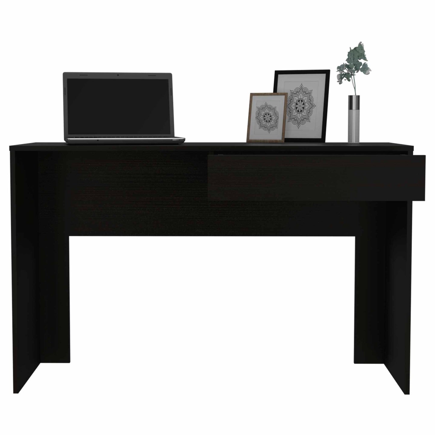 Clio Black Computer Desk with Drawer By Homeroots | Desks | Modishstore - 5