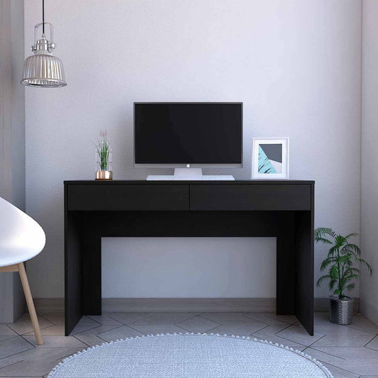 Clio Black Computer Desk with Two Drawers By Homeroots | Desks | Modishstore