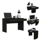 Clio Black Computer Desk with Two Drawers By Homeroots | Desks | Modishstore - 4