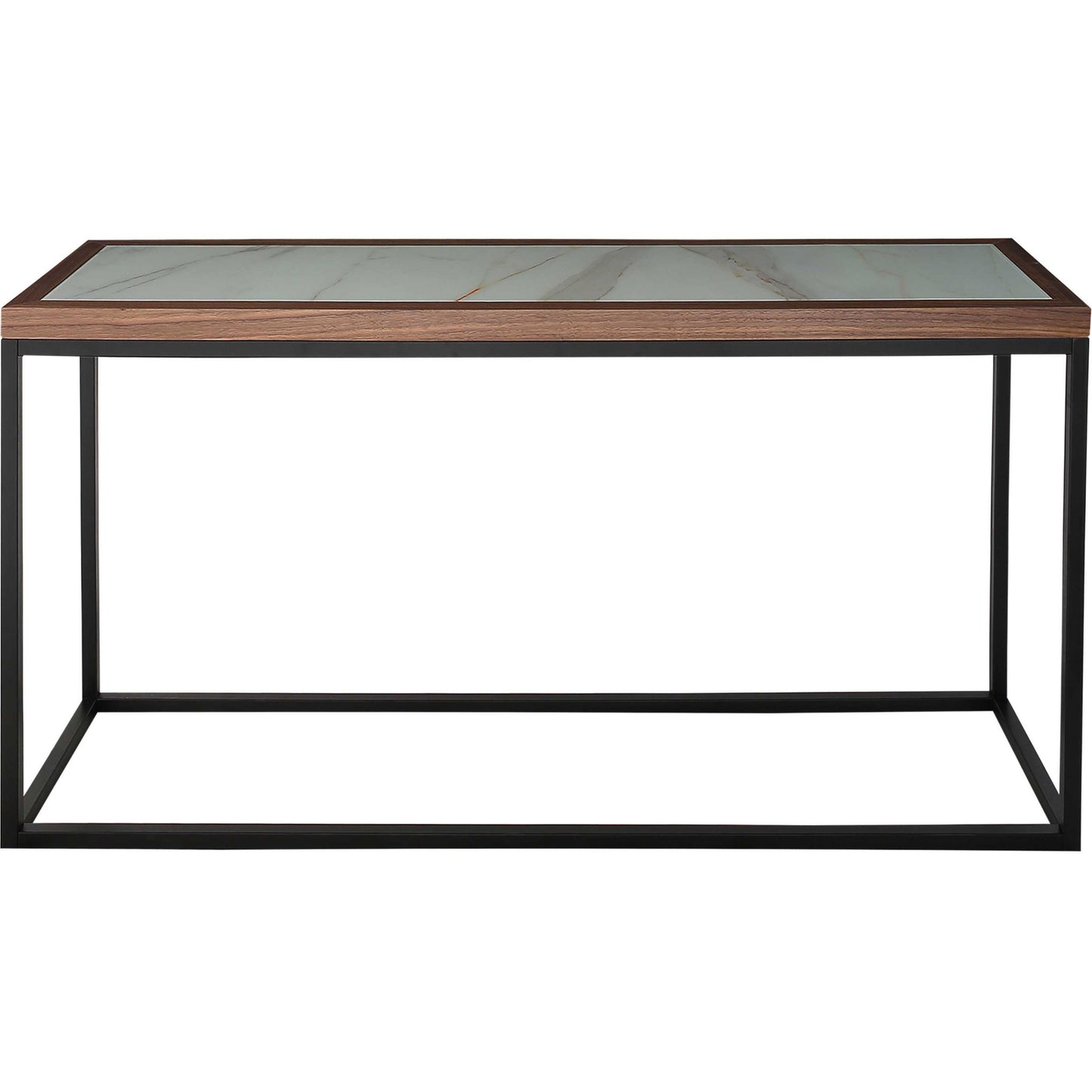 59" Brown and White and Black Glass Frame Console Table By Homeroots | Console Tables | Modishstore