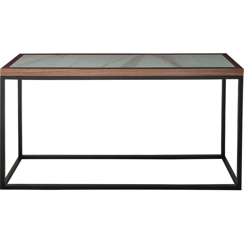 59" Brown and White and Black Glass Frame Console Table By Homeroots | Console Tables | Modishstore