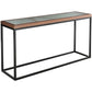 59" Brown and White and Black Glass Frame Console Table By Homeroots