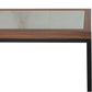 59" Brown and White and Black Glass Frame Console Table By Homeroots