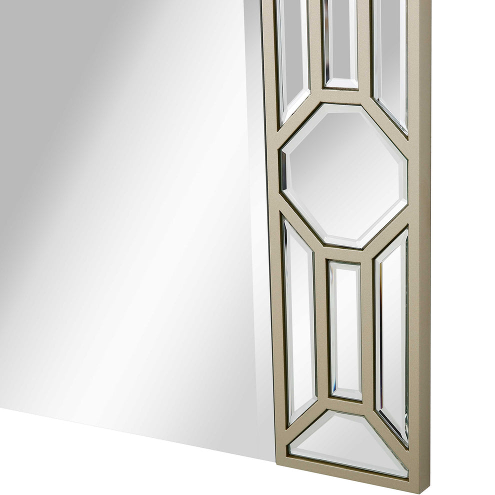 Set of Two 47" Silver and Champagne Mirrored Glass Console Table and Mirror By Homeroots | Console Tables | Modishstore - 7
