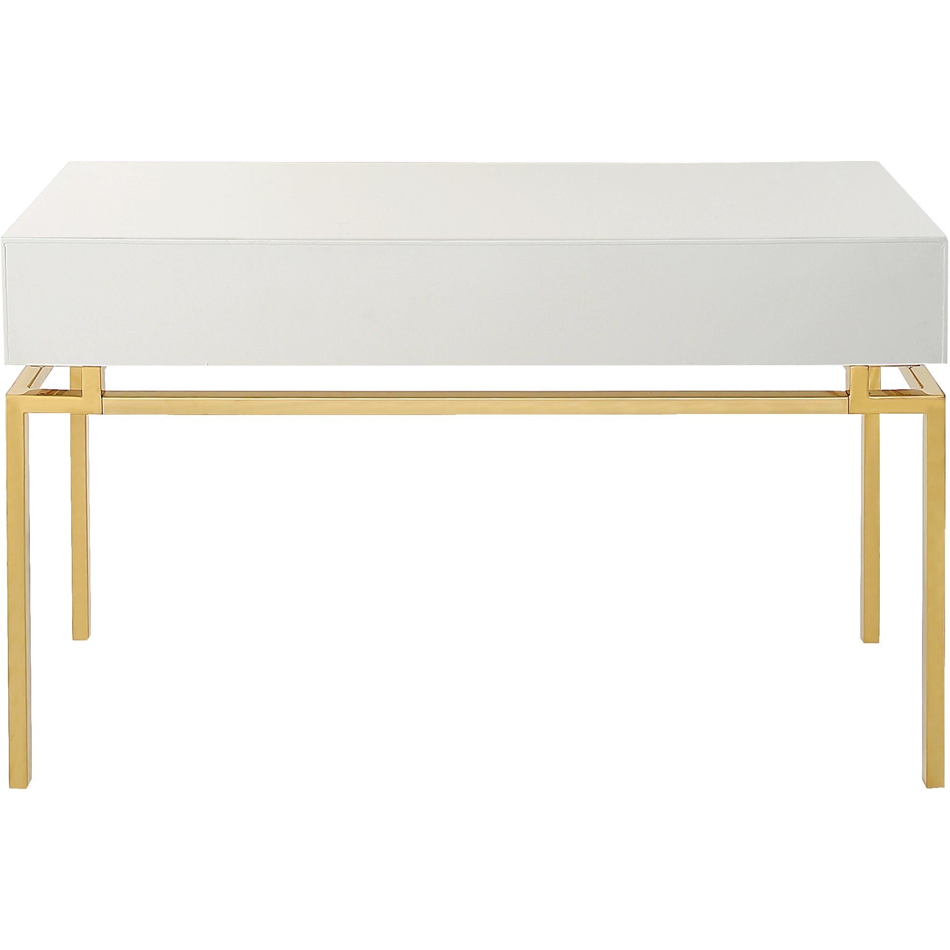 47" White and Gold Wood and Manufactured Wood Blend Mirrored Console Table With Storage By Homeroots | Console Tables | Modishstore - 4