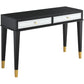 47" Black and Black and Gold Console Table With Storage By Homeroots | Console Tables | Modishstore - 2