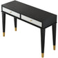 47" Black and Black and Gold Console Table With Storage By Homeroots | Console Tables | Modishstore - 3