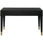 47" Black and Black and Gold Console Table With Storage By Homeroots