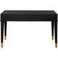 47" Black and Black and Gold Console Table With Storage By Homeroots | Console Tables | Modishstore - 4