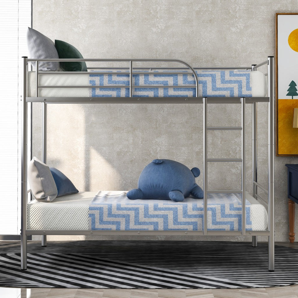 Silver Twin Over Twin Separable Bunk Bed By Homeroots | Beds | Modishstore - 2