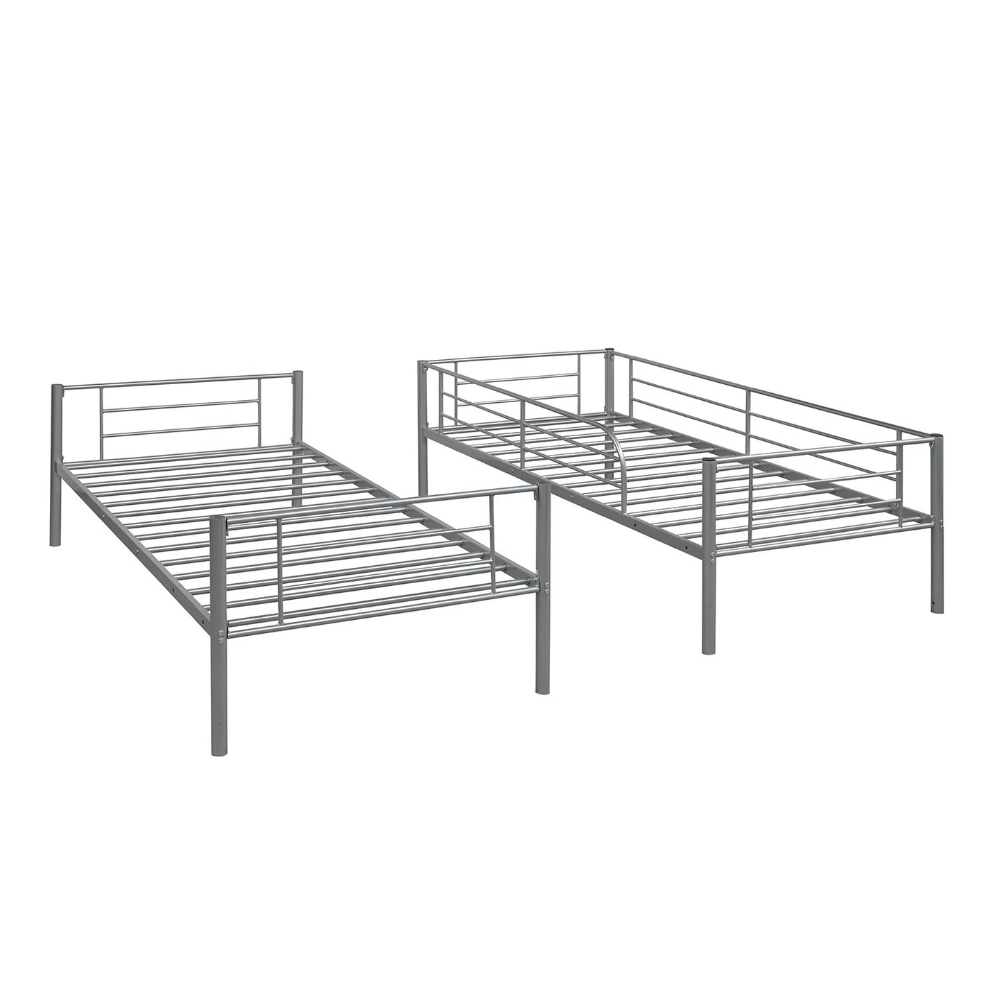Silver Twin Over Twin Separable Bunk Bed By Homeroots | Beds | Modishstore - 7