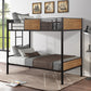 Black Brown Twin Over Twin Bunk Bed By Homeroots | Beds | Modishstore - 5