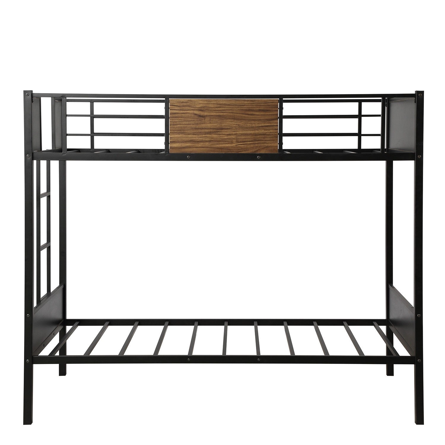 Black Brown Twin Over Twin Bunk Bed By Homeroots | Beds | Modishstore - 7