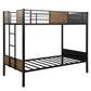 Black Brown Twin Over Twin Bunk Bed By Homeroots | Beds | Modishstore - 8