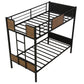 Black Brown Twin Over Twin Bunk Bed By Homeroots | Beds | Modishstore - 9