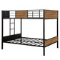 Black Brown Full Over Full Bunk Bed By Homeroots | Beds | Modishstore - 4