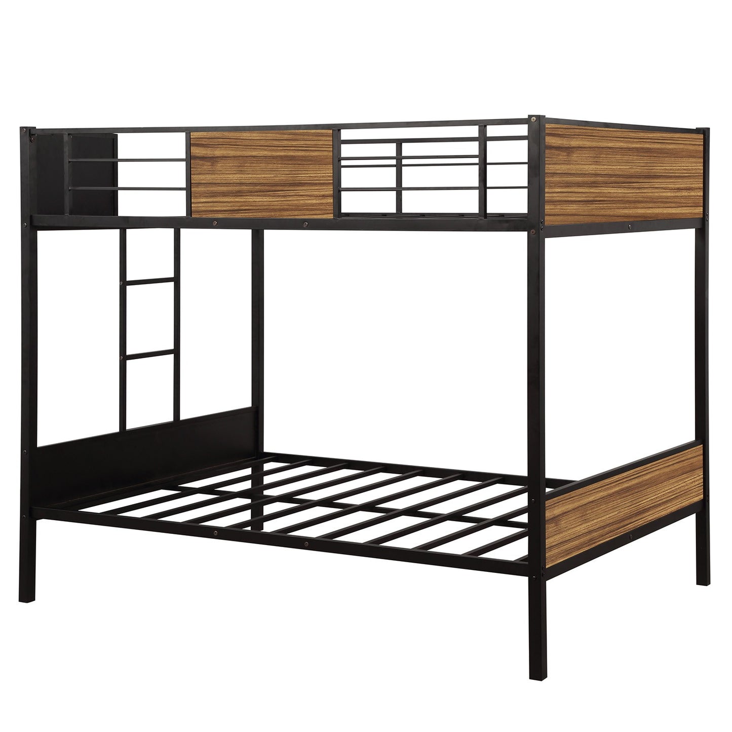 Black Brown Full Over Full Bunk Bed By Homeroots | Beds | Modishstore - 4
