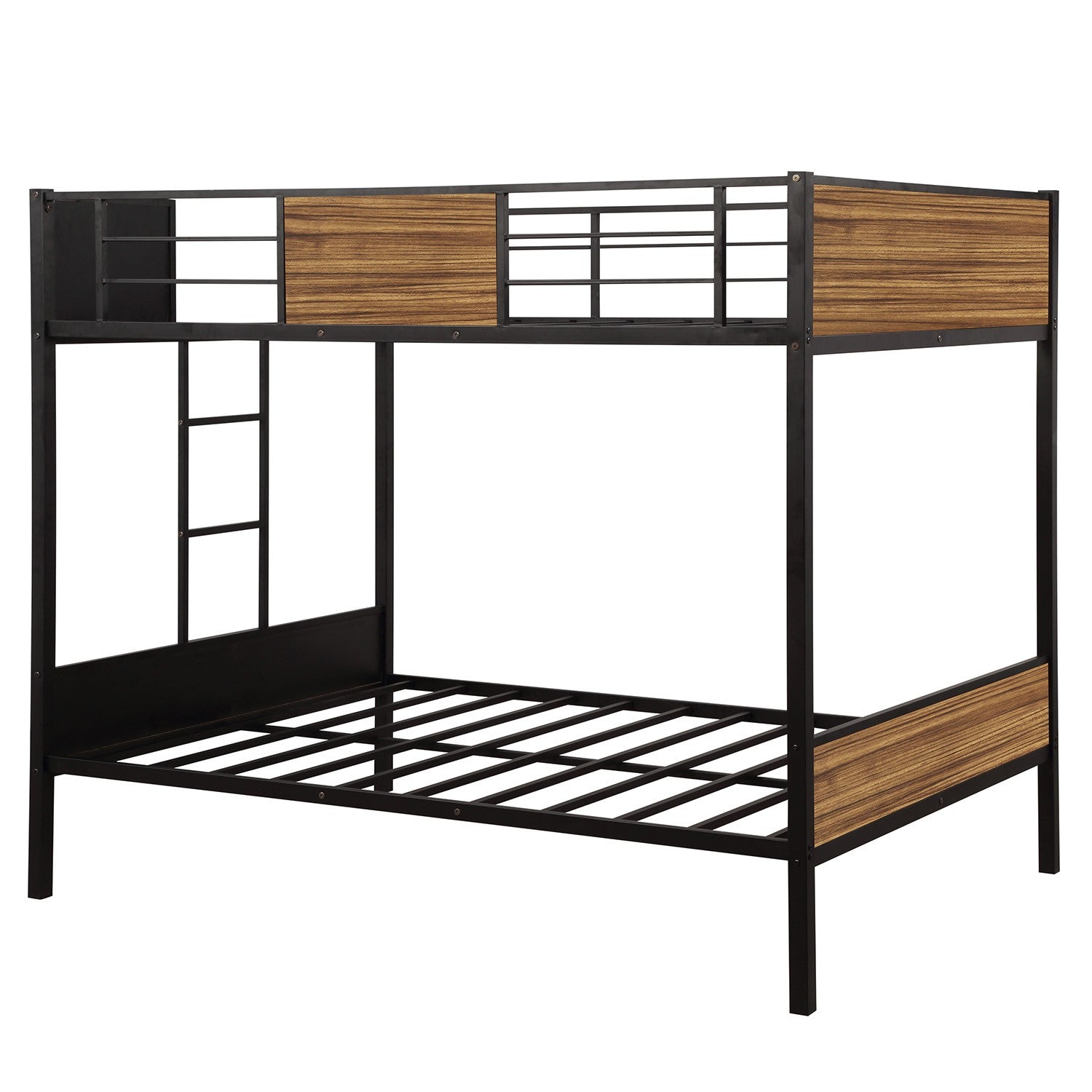 Black Brown Full Over Full Bunk Bed By Homeroots | Beds | Modishstore - 4