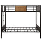 Black Brown Full Over Full Bunk Bed By Homeroots | Beds | Modishstore - 5