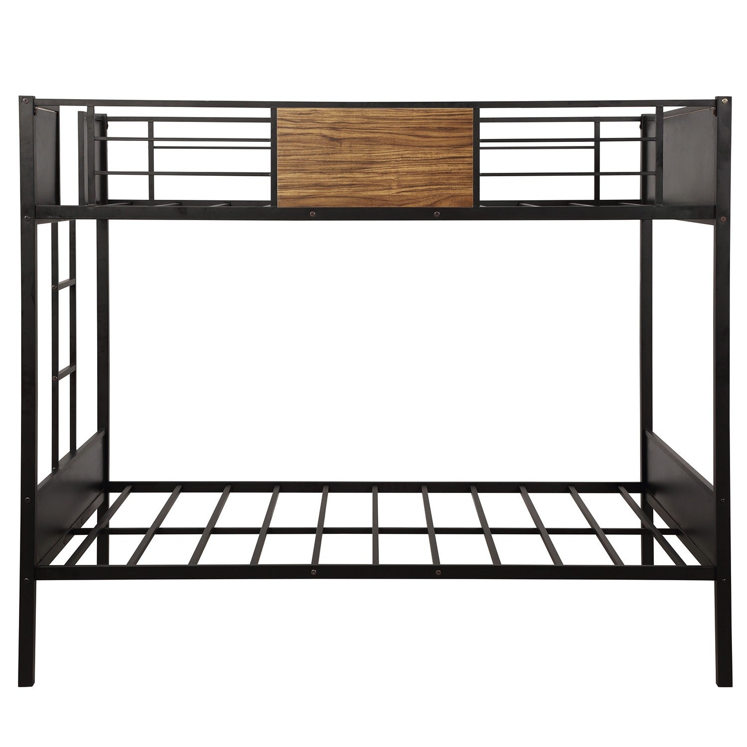 Black Brown Full Over Full Bunk Bed By Homeroots | Beds | Modishstore - 5