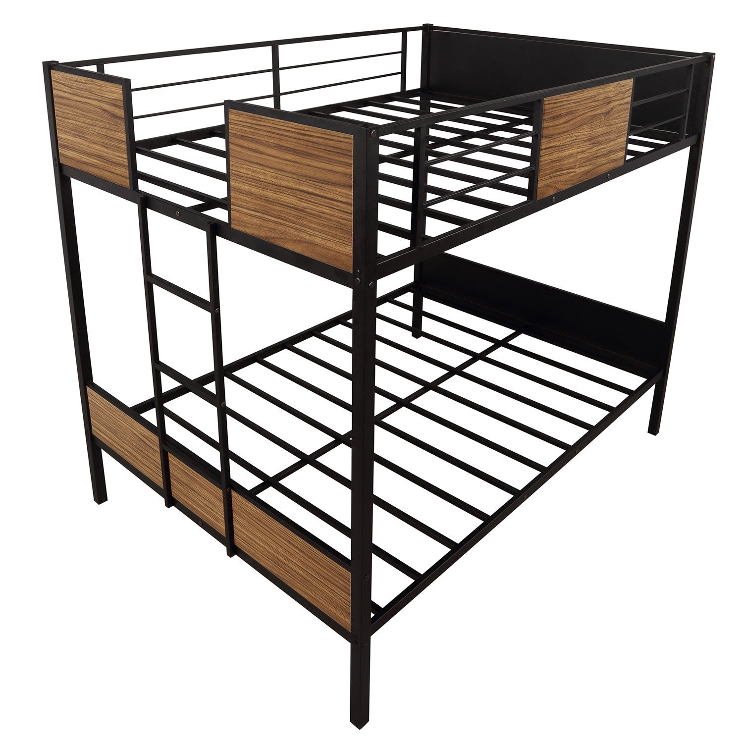 Black Brown Full Over Full Bunk Bed By Homeroots | Beds | Modishstore - 6