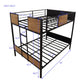 Black Brown Full Over Full Bunk Bed By Homeroots | Beds | Modishstore - 8