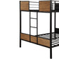 Black Brown Full Over Full Bunk Bed By Homeroots | Beds | Modishstore - 9