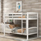 White Twin Over Twin Bunk Bed By Homeroots | Beds | Modishstore - 4