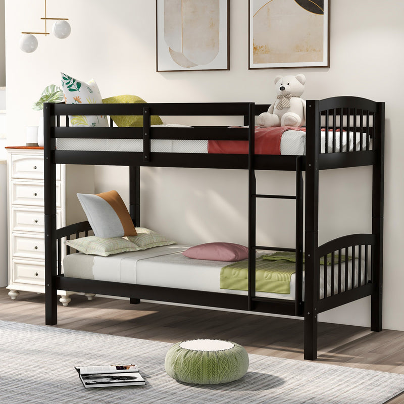 Brown Twin Over Twin Bunk Bed By Homeroots | Beds | Modishstore