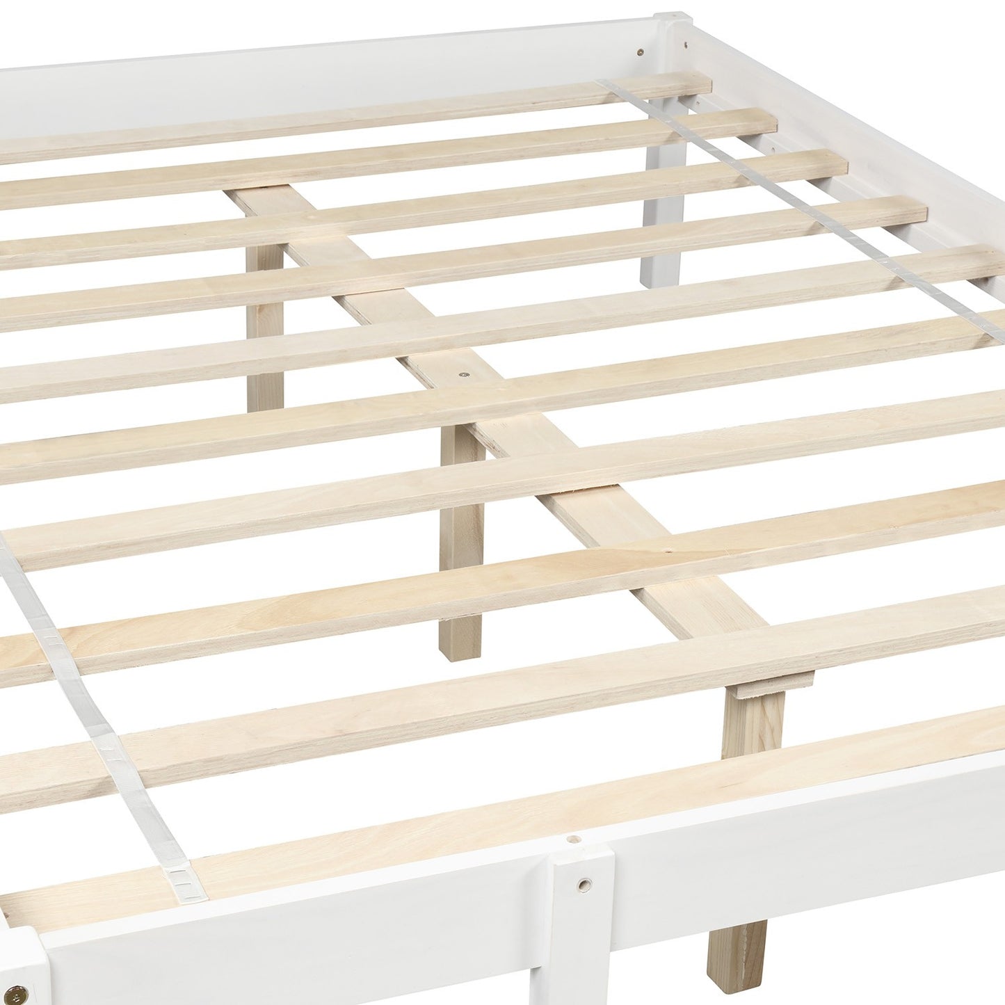 White Twin Size Full Size Bunk Bed By Homeroots | Beds | Modishstore - 4