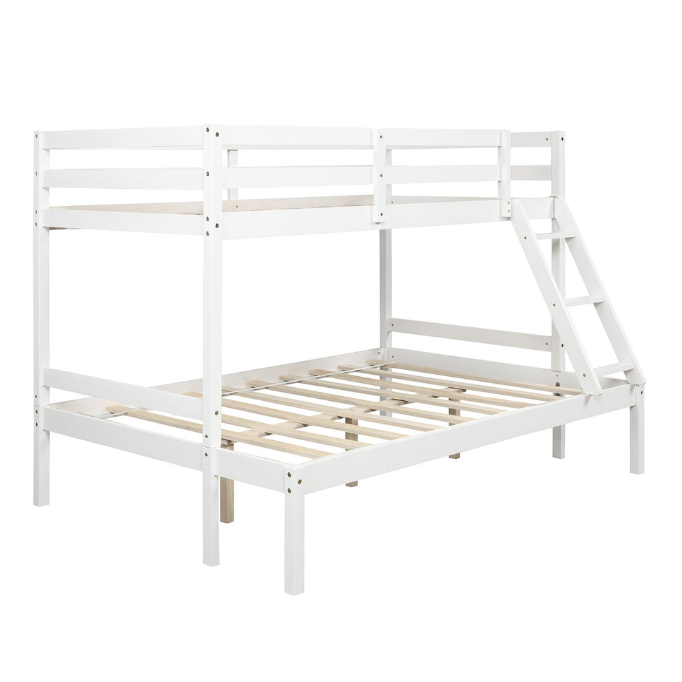 White Twin Size Full Size Bunk Bed By Homeroots | Beds | Modishstore - 6
