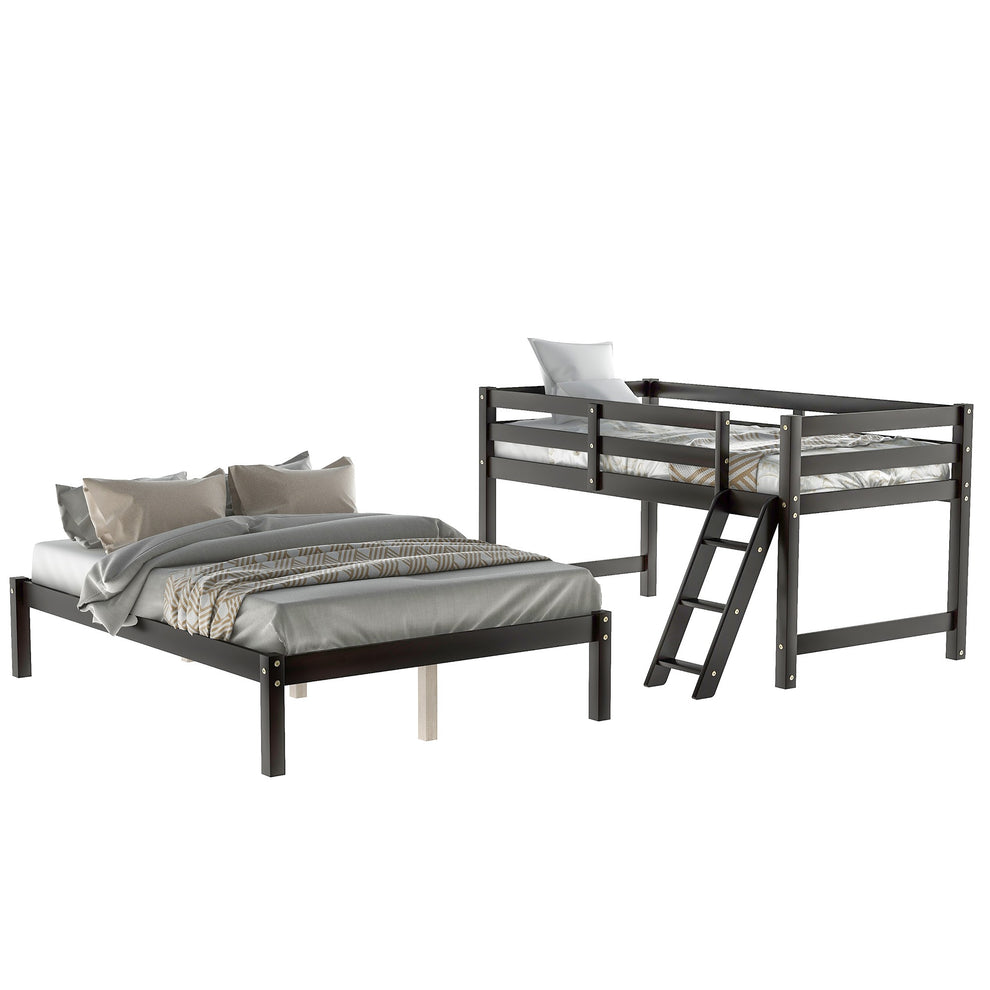 White Twin Size Full Size Bunk Bed By Homeroots | Beds | Modishstore - 16
