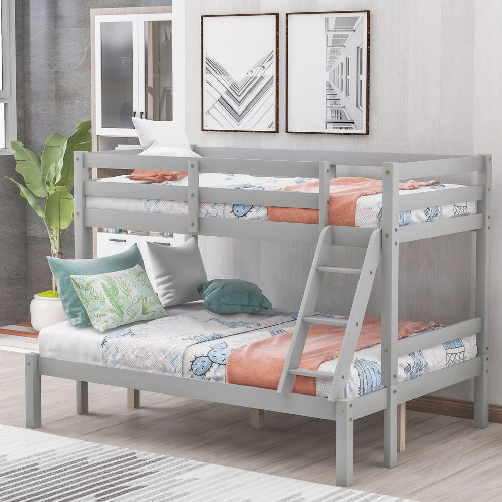 White Twin Size Full Size Bunk Bed By Homeroots | Beds | Modishstore - 19