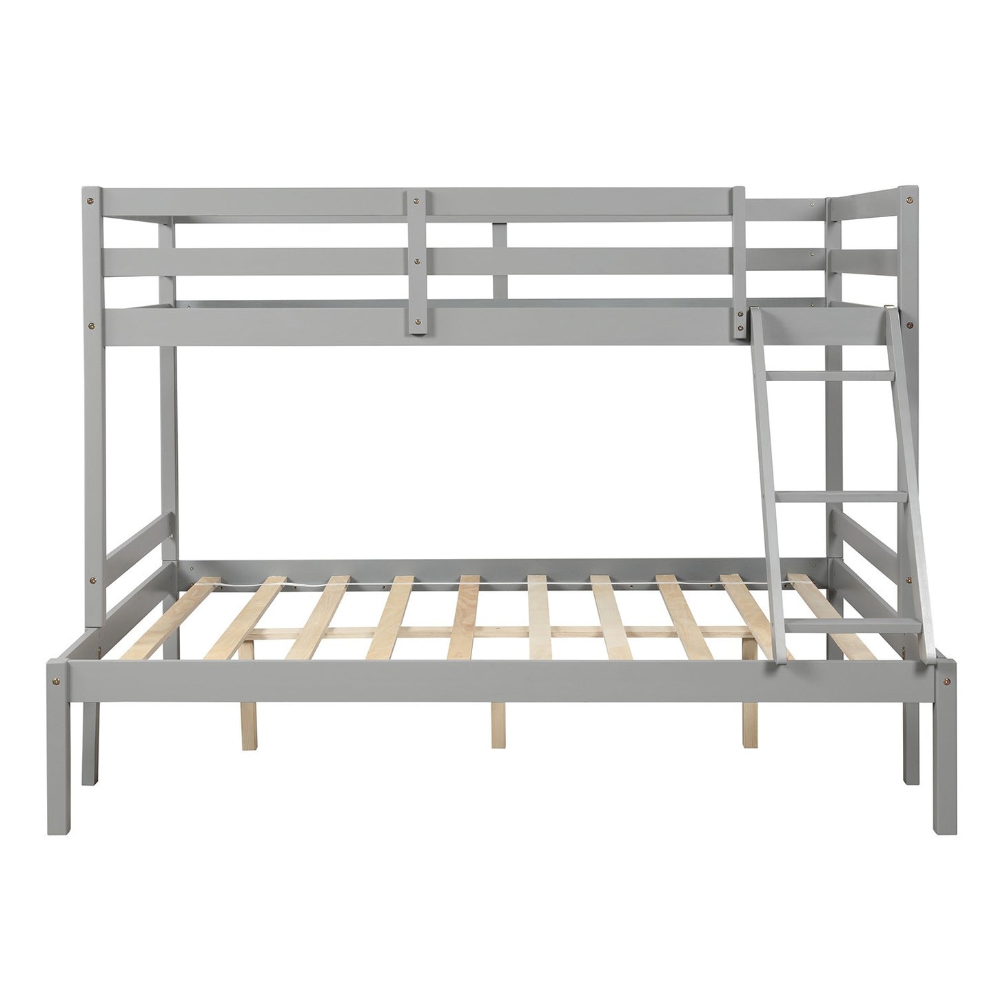 White Twin Size Full Size Bunk Bed By Homeroots | Beds | Modishstore - 24