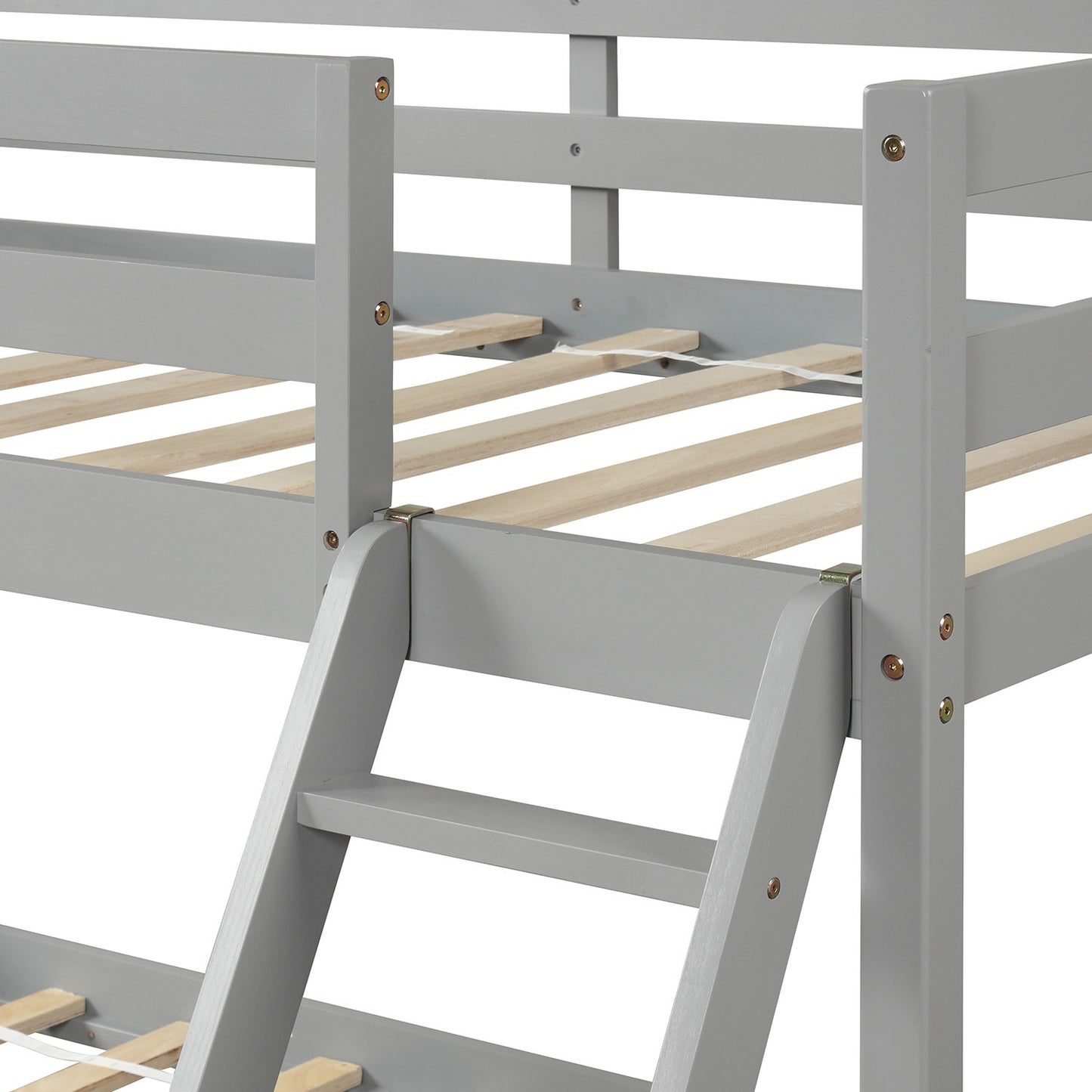 White Twin Size Full Size Bunk Bed By Homeroots | Beds | Modishstore - 25