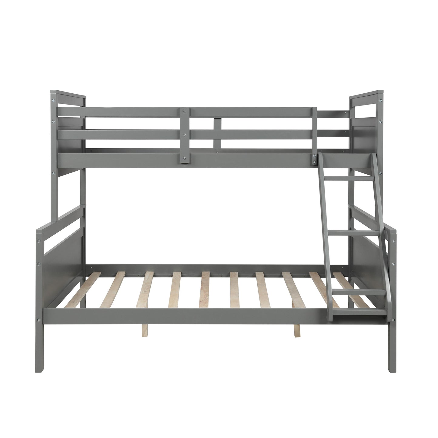 White Twin Over Full Size Bunk Bed By Homeroots | Beds | Modishstore - 16