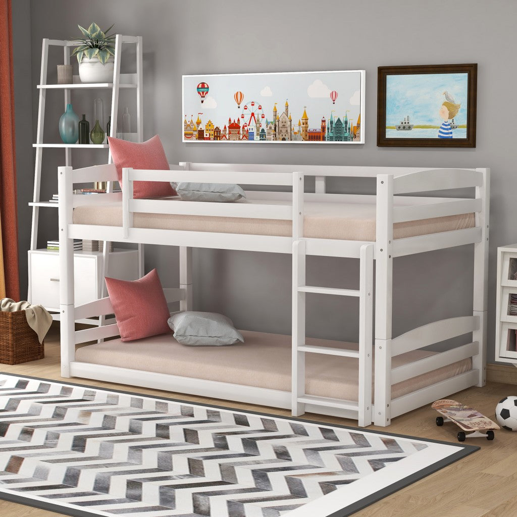 White Twin Over Twin Separable Bunk Bed By Homeroots | Beds | Modishstore - 4