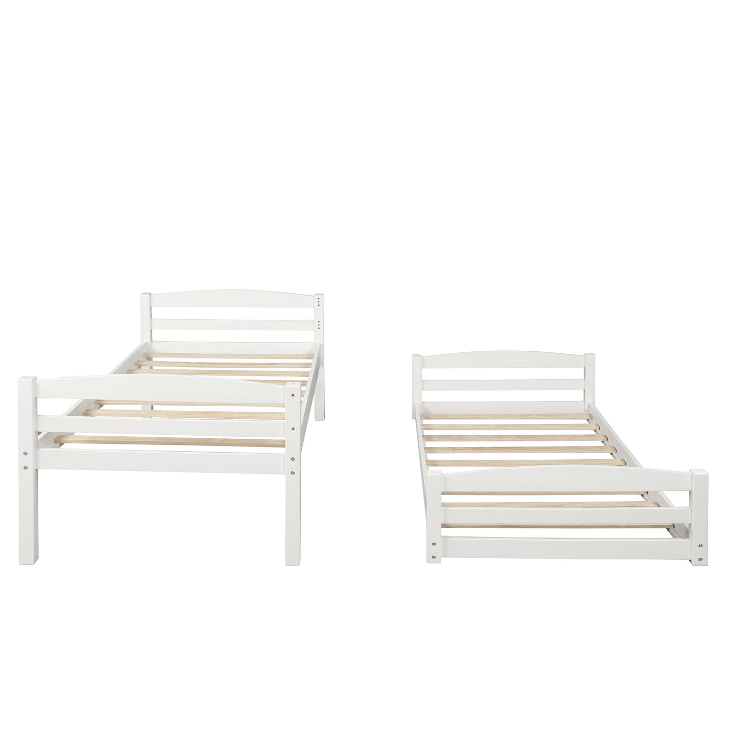 White Twin Over Twin Separable Bunk Bed By Homeroots | Beds | Modishstore - 6