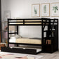 Brown Twin Over Twin Bunk Bed With Trundle By Homeroots | Beds | Modishstore