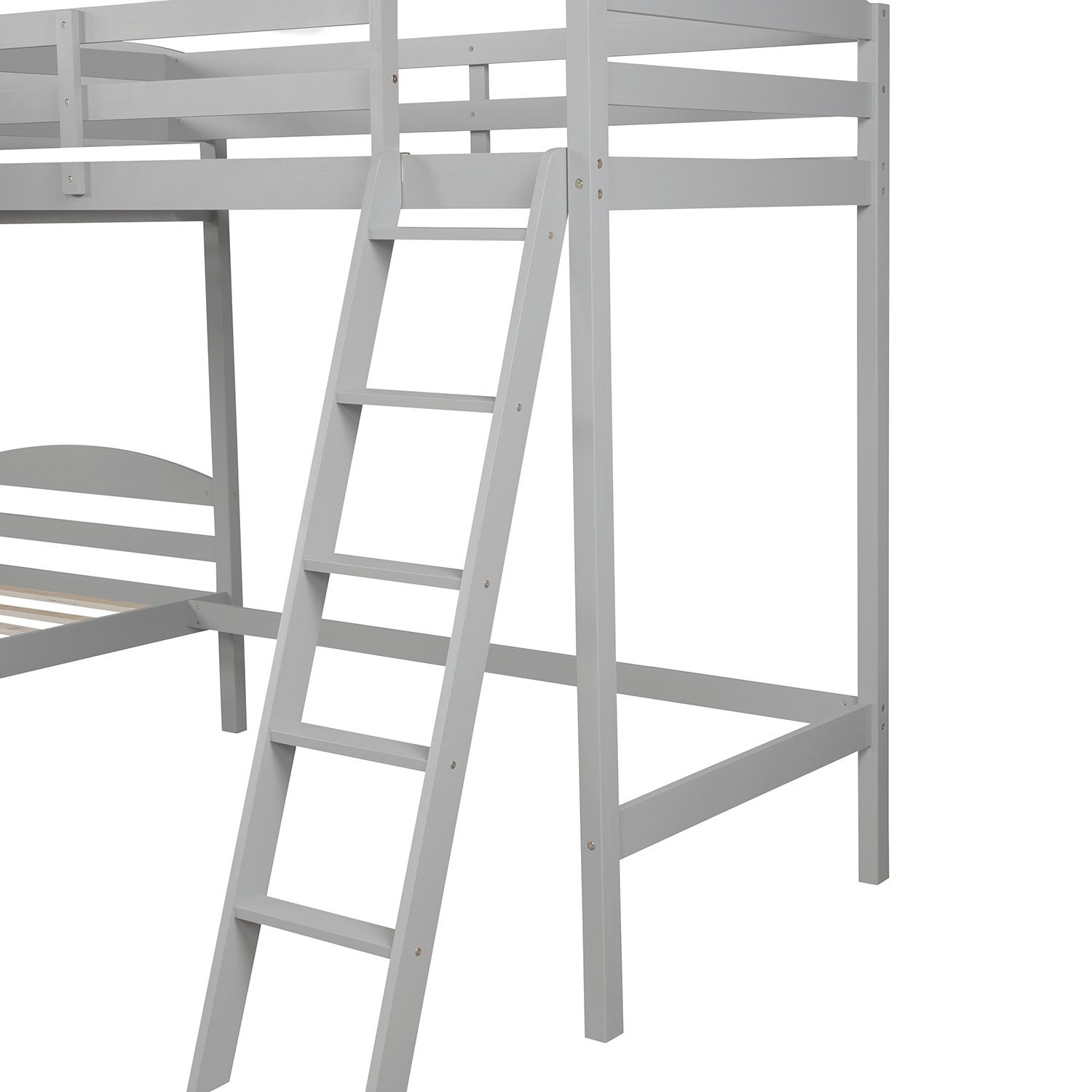 White L Shaped Triple Bunk Bed By Homeroots | Beds | Modishstore - 26
