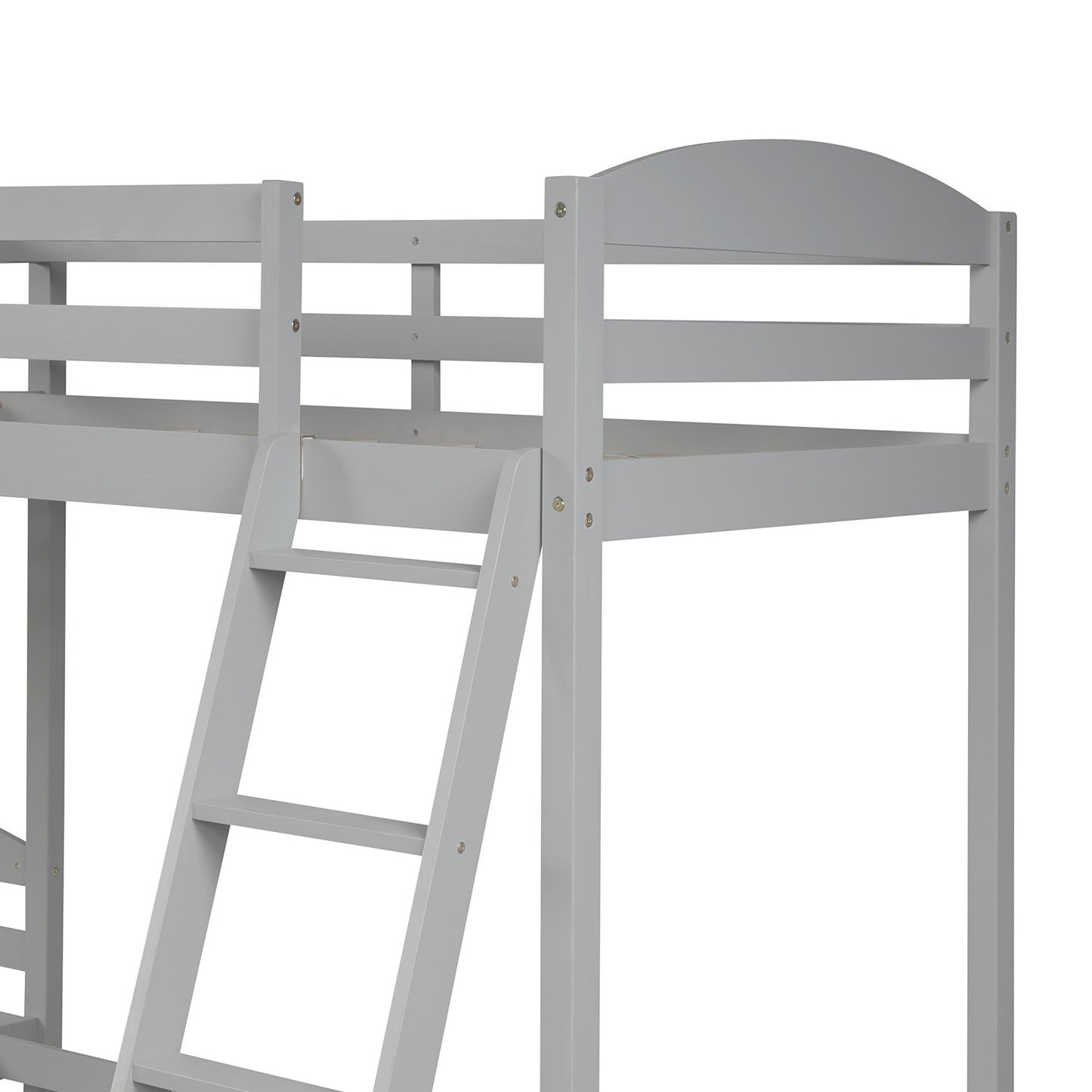 White L Shaped Triple Bunk Bed By Homeroots | Beds | Modishstore - 27