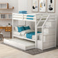White Twin Over Twin Bunk Bed With Trundle By Homeroots | Beds | Modishstore - 2