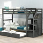 White Twin Over Twin Bunk Bed With Trundle By Homeroots | Beds | Modishstore - 21