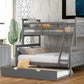 Gray Twin Over Full Size Bunk Bed With Trundle By Homeroots | Beds | Modishstore - 5