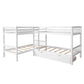 White Twin Size L Shaped Double Bunk Bed With Drawer By Homeroots | Beds | Modishstore - 8
